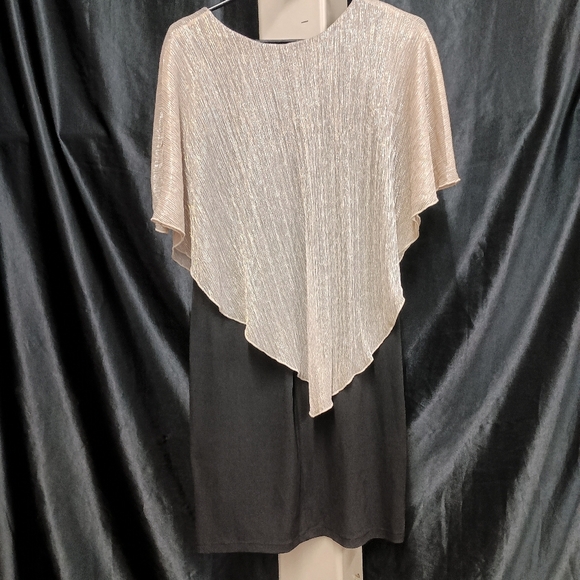 Enfocus Studio Black and Gold Asymmetrical Cocktail Dress - Picture 11 of 15